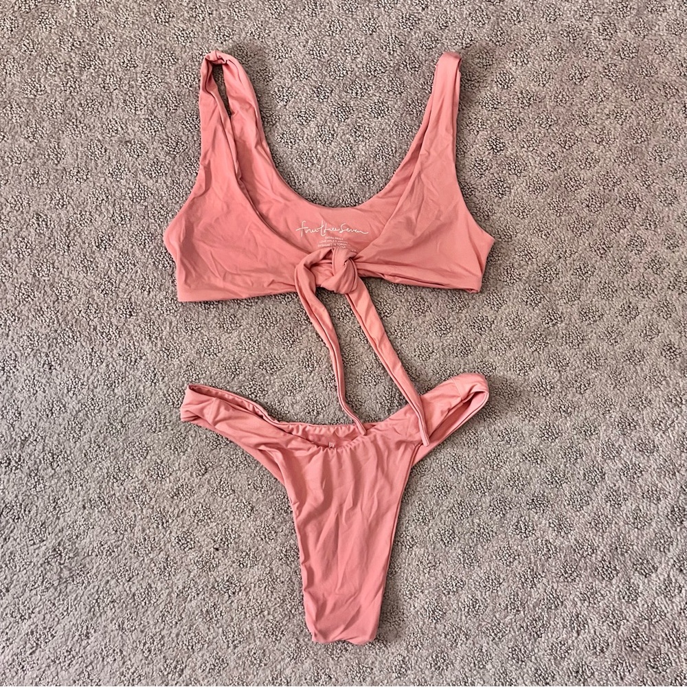 437 Kenzie Set - Rose Pink Bikini Swim Top and Bottom
